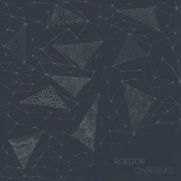 Illustration for Onirismo by Roedor, featuring a prominent blue cross at the center against a contrasting background.