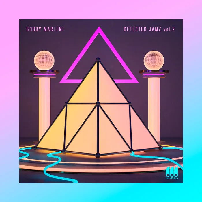 Illustration for Defected Jamz Vol. 2 by Bobby Marleni, featuring vibrant colors and abstract design elements.