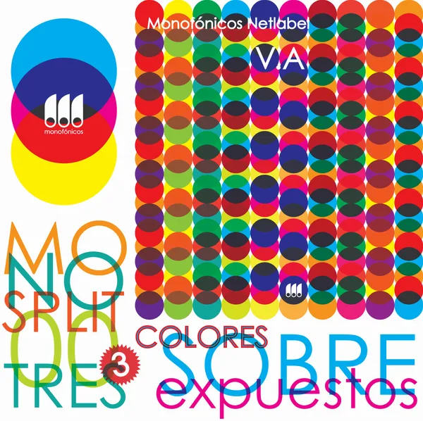 Illustration for Colores: Sobre Expuestos by Monofónicos Netlabel, featuring vibrant colors and abstract designs.